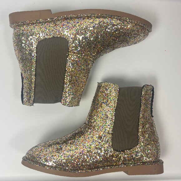 Jcrew Crewcuts Girls Chelsea Silver Glitter Boots - Picture 4 of 7
